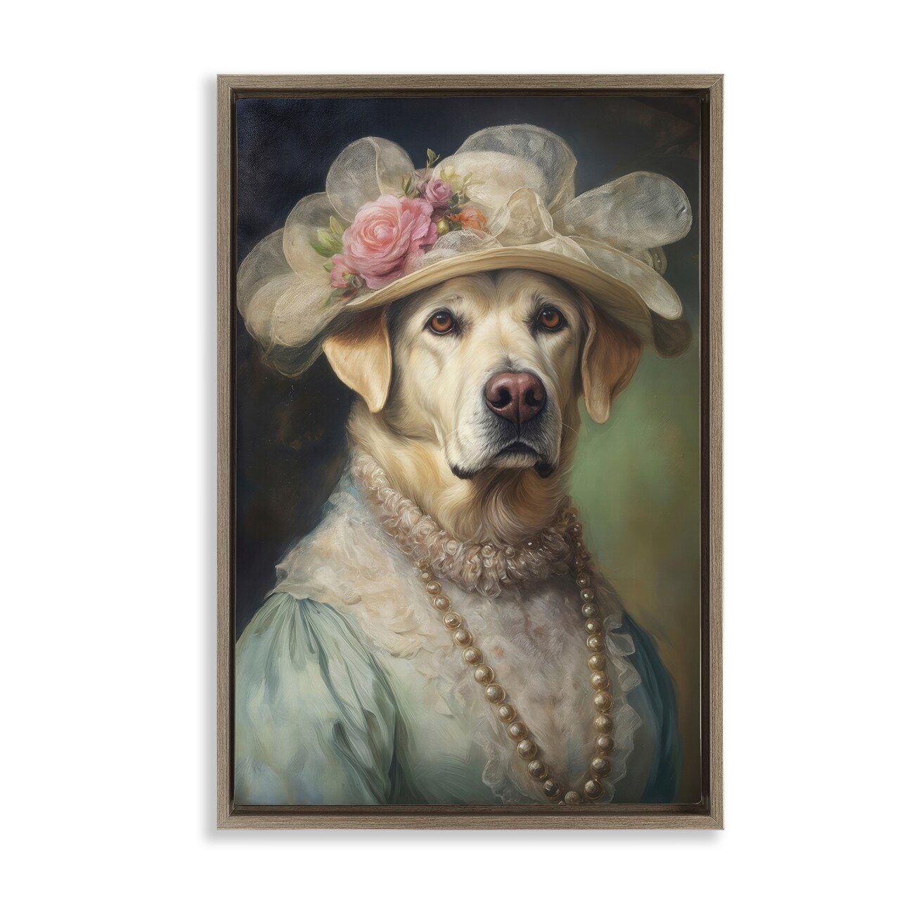 Stupell Industries Elegant Yellow Labrador Floating Frame, design by Wumples